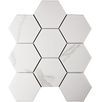 Hexagon big Carrara Matt. Мозаика (25,6x29,5)