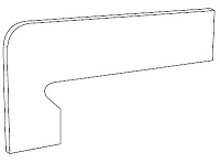 Zanq.MEDITERRANEO GRAFITO izquerdо (лев). Плинтус (39,5x17,5)