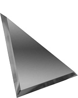 Треугольная зеркальная графитовая плитка с фацетом 10мм (ТЗГ1-01). Настенная плитка (18x18)