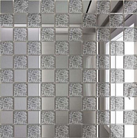 Мозаика зеркальная Серебро + Хрусталь С50Х50 (30x30)