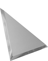 Треугольная зеркальная серебряная плитка с фацетом 10мм (ТЗС1-02) (20x20)