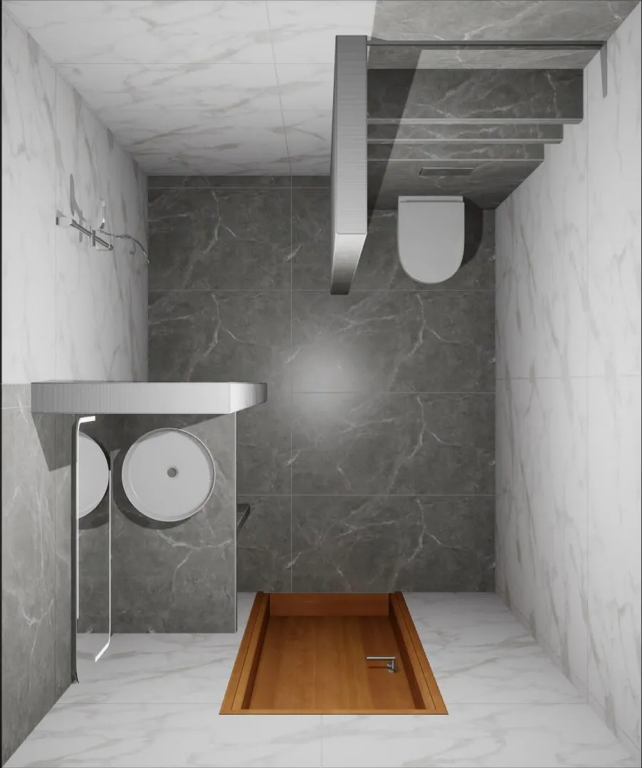 3D дизайн-проект ванной с коллекцией CERADIM Statuario