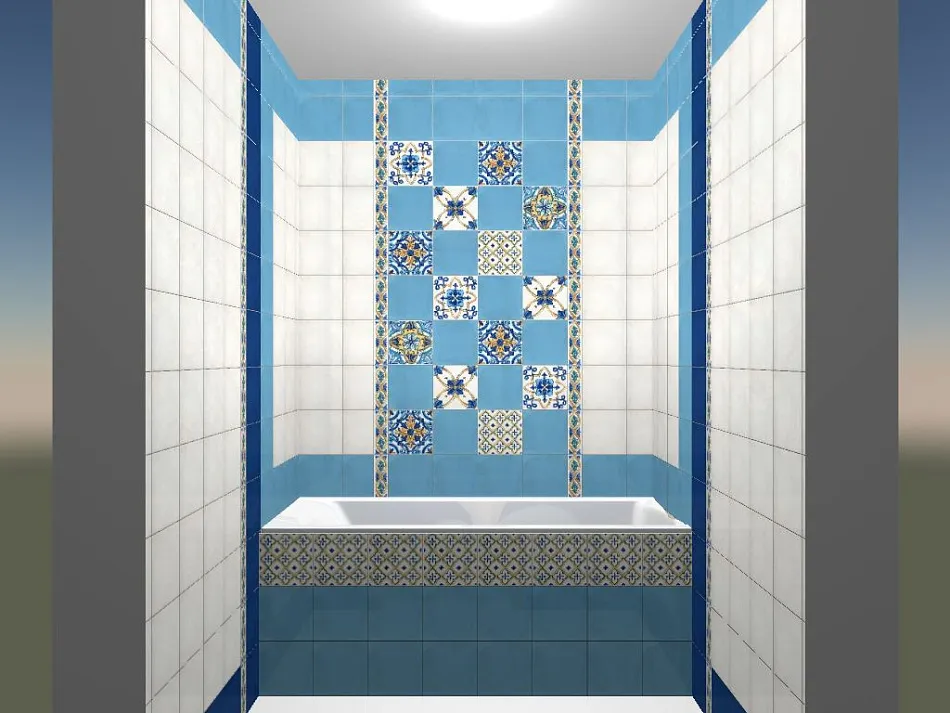 Готовый интерьер к коллекции Kerama Marazzi Капри желтая