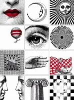 Декор Fornasettiana Набор из 12 шт глянц, 20x20