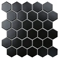 Мозаика Hexagon small Black Matt IDL4810 мат, 27,8x26,5 6 мм