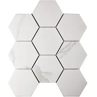 Мозаика Hexagon big Carrara Matt мат, 25,6x29,5 6 мм
