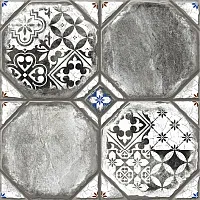 Керамогранит Брюгге 1Д тип 2 чёрный узор, 40x40