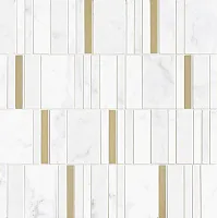 Мозаика Allmarble Wall Altissimo Mosaico Barcode Lux глянц, 40x40 6 мм, арт. M8HA