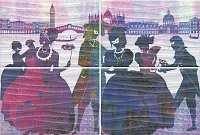 Панно Карнавал в Венеции из 4 частей, 20x30, арт. HGD/A197/4x/8275