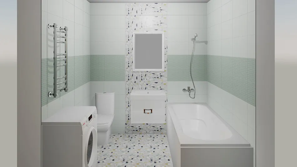 Готовый интерьер к коллекции Unitile (Шахты) Конфетти