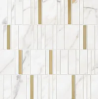Мозаика Allmarble Wall Golden White Mosaico Barcode Lux глянц, 40x40 6 мм, арт. M8HD