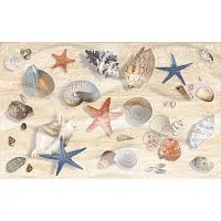 Декор Аликанте бежевый (звездочки, ракушки) глянц 25x50 9 мм арт. 07-00-5-10-10-11-120