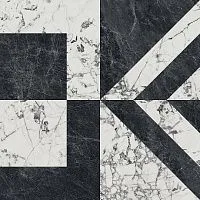 Керамогранит Бьянко Неро белый чёрный лаппатированный лап, 119,5x119,5 11 мм, арт. SG013302R