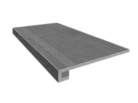 Ступень Anthracite Set Steptrade LN03 Комплект прямоугол бортик с насечками + Подступенок мат 33x120 арт. 36835