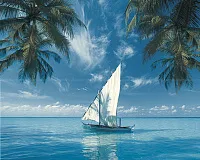 Панно Ocean Sailboat из 2-х плиток глянц, 40x50