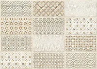 Декор Maestro вставка орнамент бежевая глянц, 25x35, арт. (MR2M012)