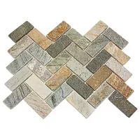 Мозаика MS0516 ГРАНИТ кирпич-ёлочка серый, 32x30 14 мм, арт. 52392