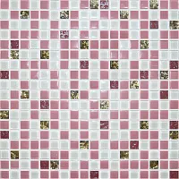 Мозаика Стекло № 1027 микс розовый-платина, 30x30, арт. 1027