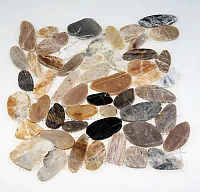 Мозаика MS00-5 BCP ГАЛЬКА овал бел/корич/серая шлифованная, 32x32 12 мм, арт. 52383