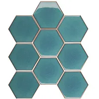 Мозаика Hexagon big Green Glossy глянц, 25,6x29,5 6 мм