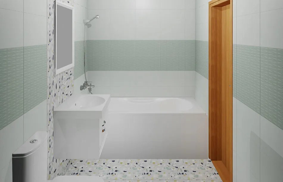 Готовый интерьер к коллекции Unitile (Шахты) Конфетти