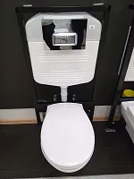 Унитаз подвесной VITRA Normus с инсталляцией, кнопкой (хром) , сиденье с микролифтом, 9773B003-7200