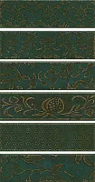 Панно Кампьелло зеленый 6 частей, 28,5x51 7 мм, арт. AD/E333/6x/2914