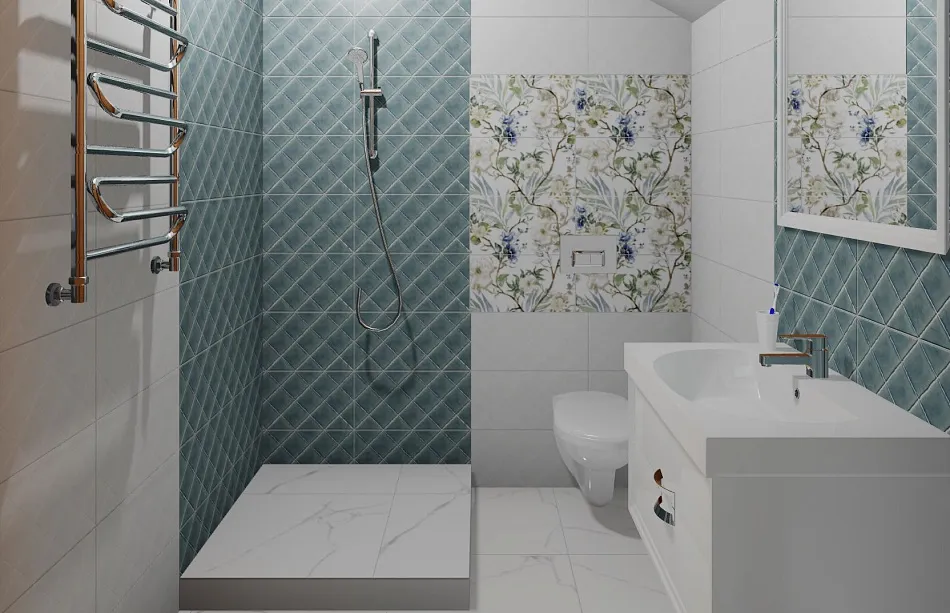 Готовый интерьер к коллекции Alma ceramica Salvia (~45 000 ₽)