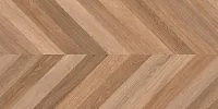Керамогранит Wood Canarium Chevron M тёмно-бежевый карвинг мат 60x120 8,2 мм