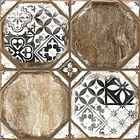 Керамогранит Брюгге 3Д тип 2 чёрный узор, 40x40