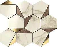 Мозаика Marvel Gold Hex Brown-Calacatta, 25,1x29 0-0 мм, арт. 9EHB