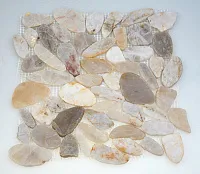 Мозаика MS00-1 BCP ГАЛЬКА овал белая шлифованная, 32x32 12 мм, арт. 52385