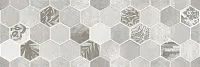 Декор Гексацемент светло-серый, 20x60 8 мм, арт. 1664-0197