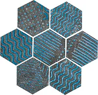 Декор Dec.RAKU ESAGONA TURQUOISE, 35,5x37, арт. 101009