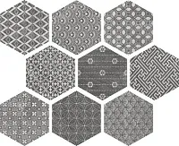 Керамогранит Soft Hexagon Kendo Mix Grey, 23x26