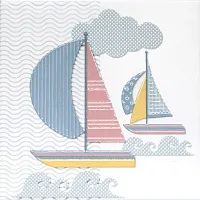 Декор Бон Вояж "Парусник" мат, 20x20 6,9 мм, арт. VT/A377/5009