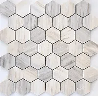 Мозаика Nuvola Rosato POL hex 23x40x6 полир, 29,2x28,9 6 мм
