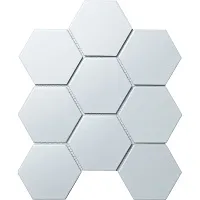 Мозаика Hexagon big White Matt SBH1005 мат, 25,6x29,5 6 мм