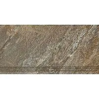 Ступень Кварцит 4 коричневый мат 30x60 10 мм