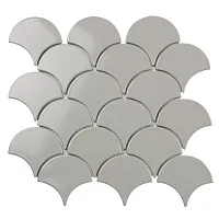 Мозаика Fan Shape Light Grey Glossy BF1912, 29,3x27,4 6 мм
