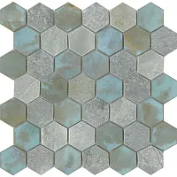Мозаика Worn Hexagon Verdigris мат, 30x30,5 8 мм, арт. L241715271