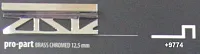 Бордюр Pro-part laton cromado 11mm, 1,1x25, арт. B73134003