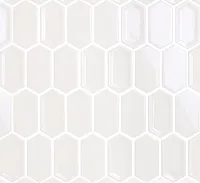 Мозаика Crayon White glos 38x76x8 глянц, 27,8x30,4 8 мм