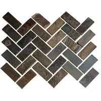 Мозаика MS0517 ГРАНИТ кирпич-ёлочка зелёный, 32x30 14 мм, арт. 52391