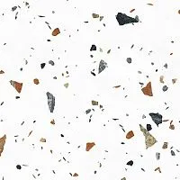 Керамогранит Terazzo Bianco цветной матовый карвинг 60x60 8 мм