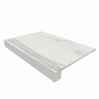 Ступень White Set Steptrade MN01 Комплект прямоугол бортик с насечками + Подступенок мат 33x120 арт. 36832