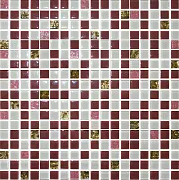 Мозаика стекло № 1030 миксбордовый - золото, 30x30, арт. 1030