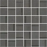 Мозаика Гварди 1 антрацит обрезной мат 30x30 9 мм арт. MM13132