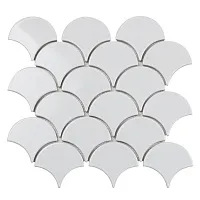 Мозаика Fan Shape White Glossy BF1911, 29,3x27,4 6 мм