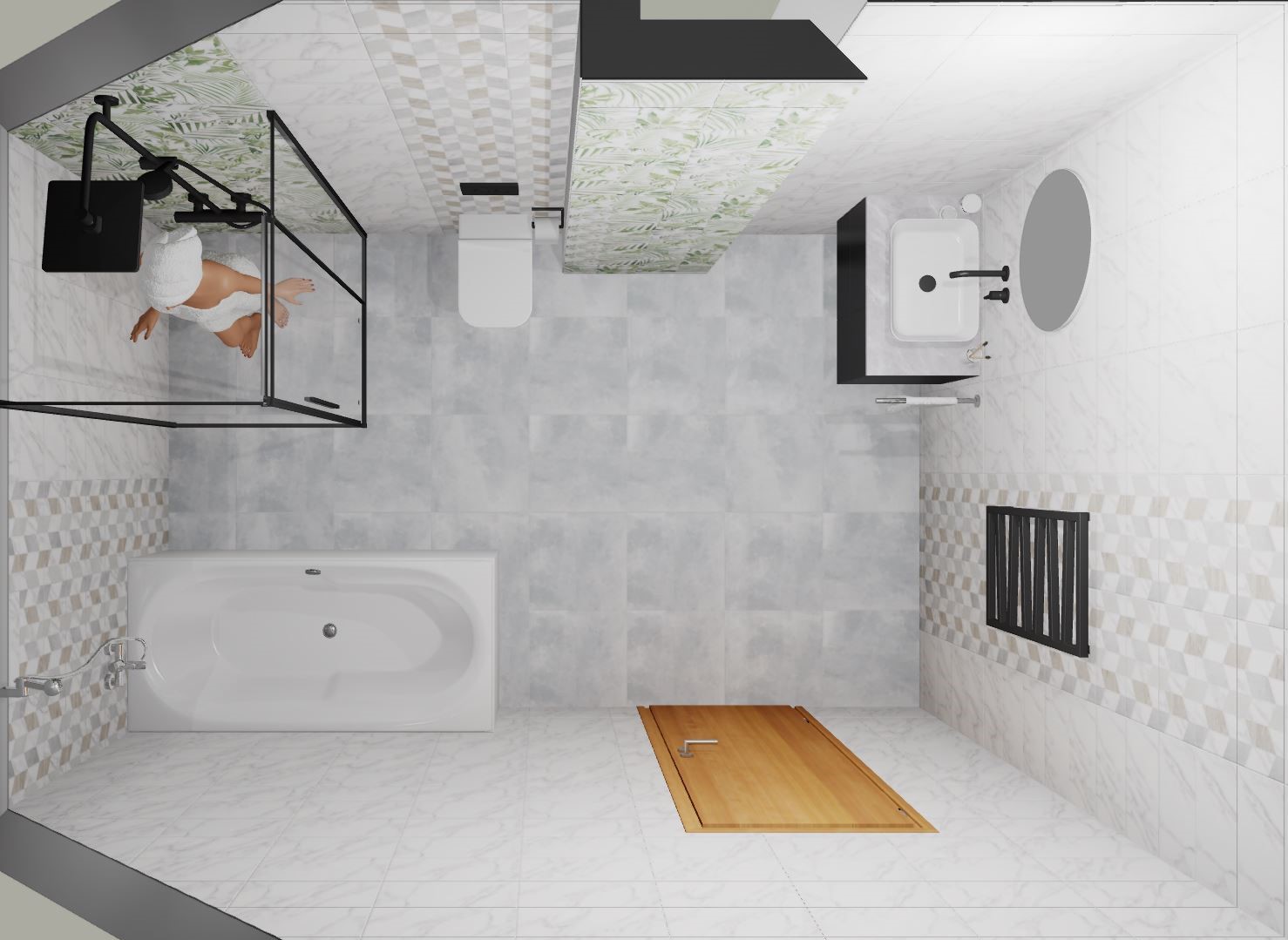 3D дизайн-проект ванной с коллекцией LAPARET Etnis